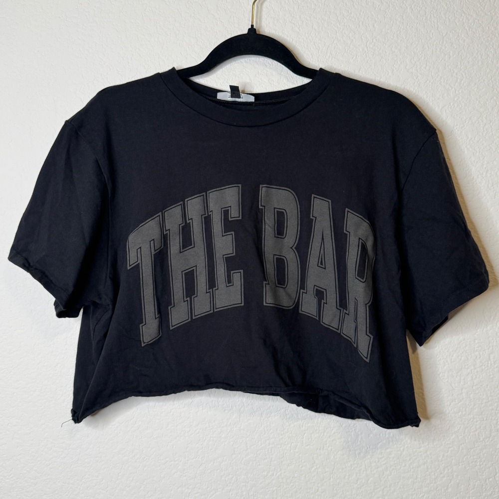 The Bar Black Cropped Varsity Tee - Picture 3 of 7